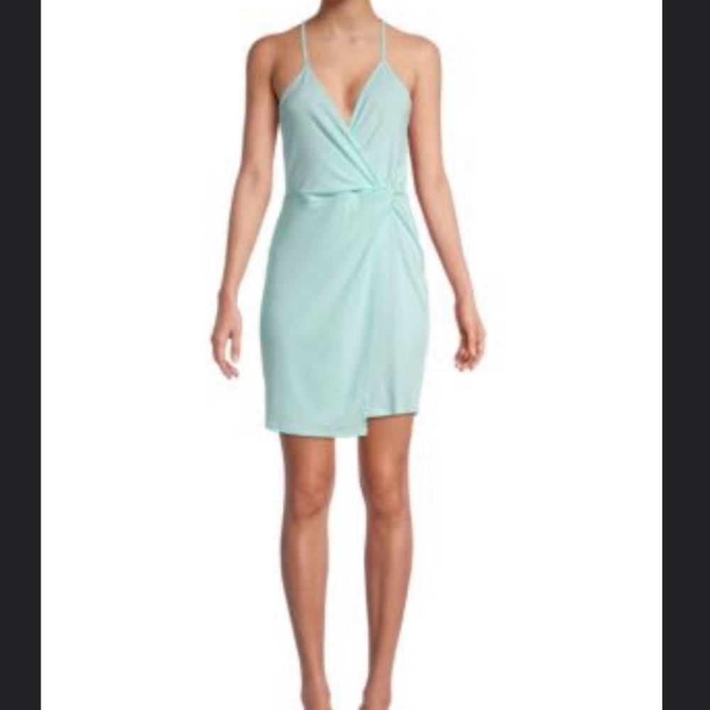 BCBG Aqua Faux Wrap v neck Dress - large